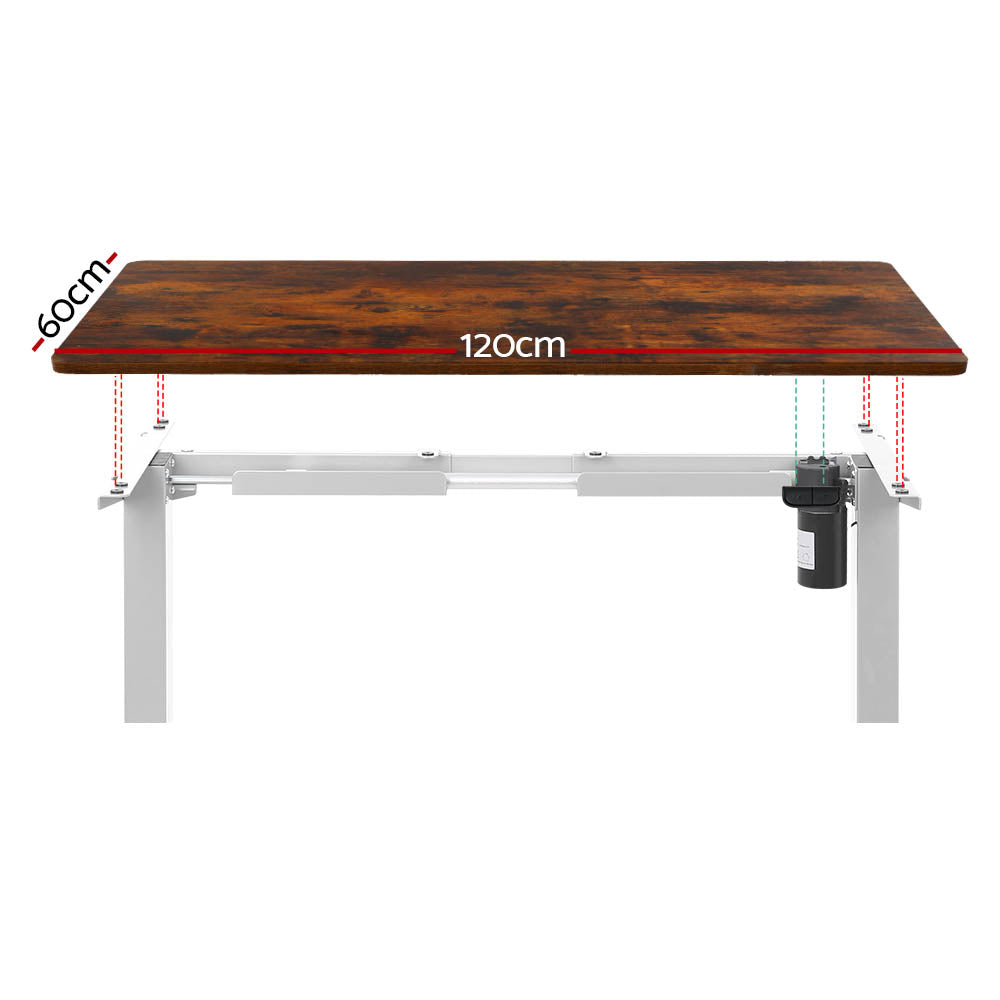 Halston Electric Sit Stand Desk – Brown / Wood – 120 cm