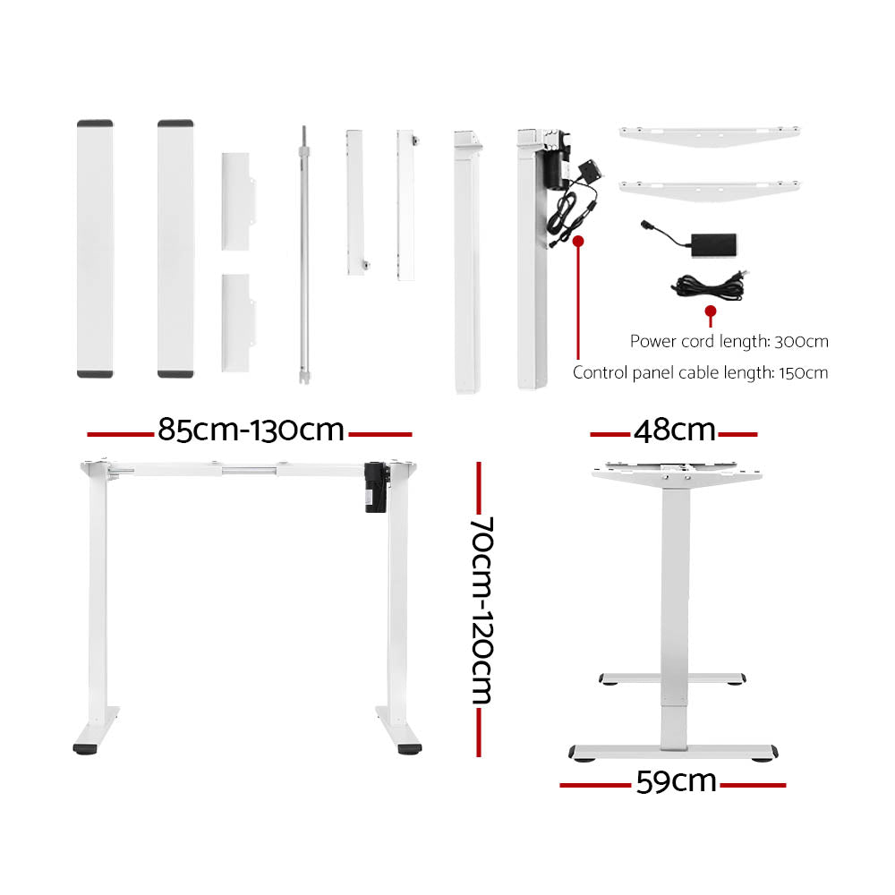 Veron Electric Sit Stand Desk – White – 140 cm