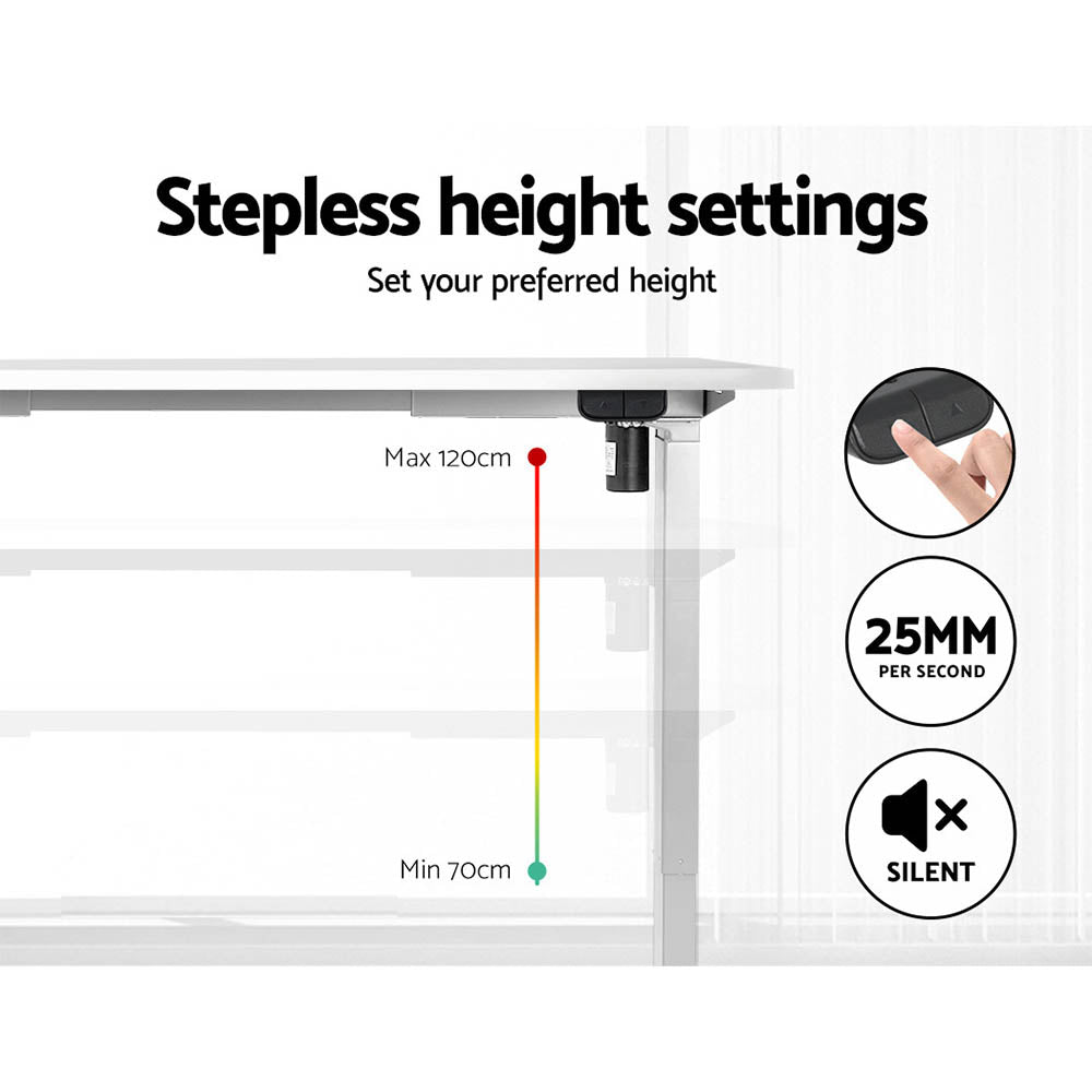 Veron Electric Sit Stand Desk – White – 140 cm