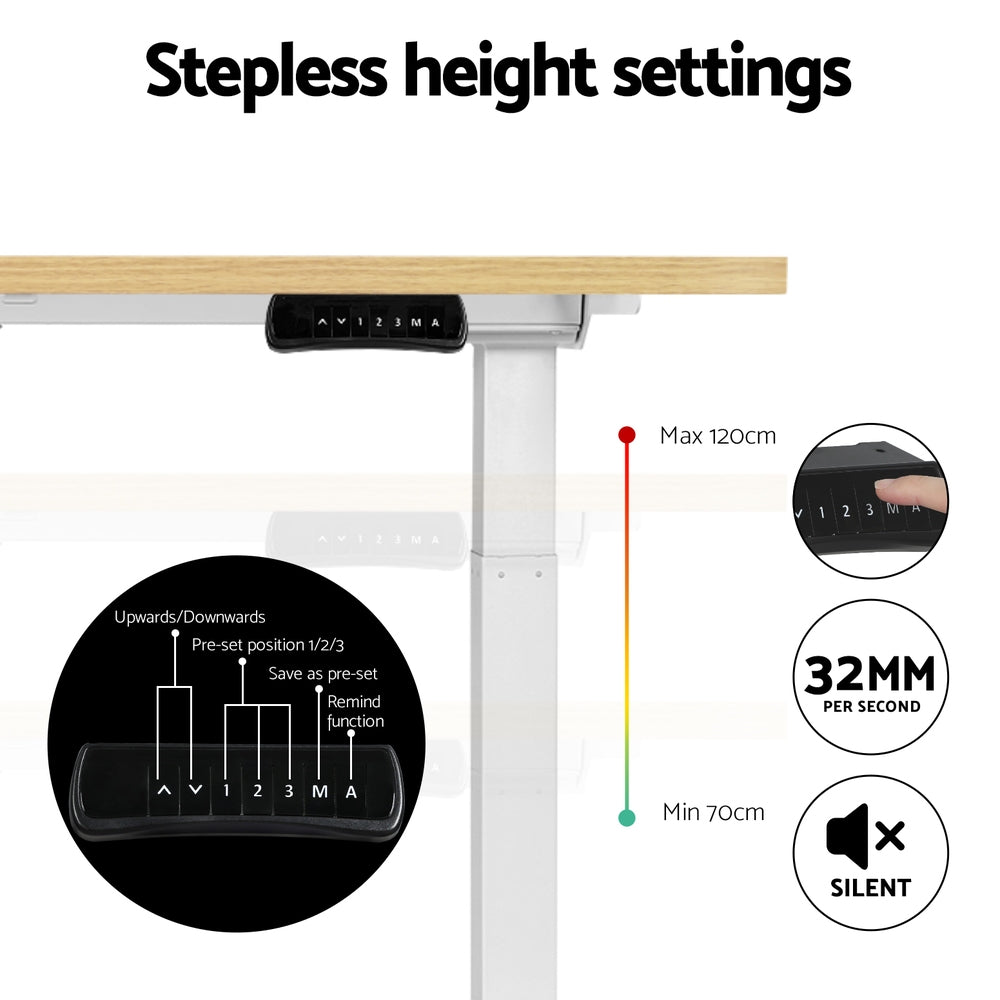 Nara Electric Sit Stand Desk – Beige – 140 cm
