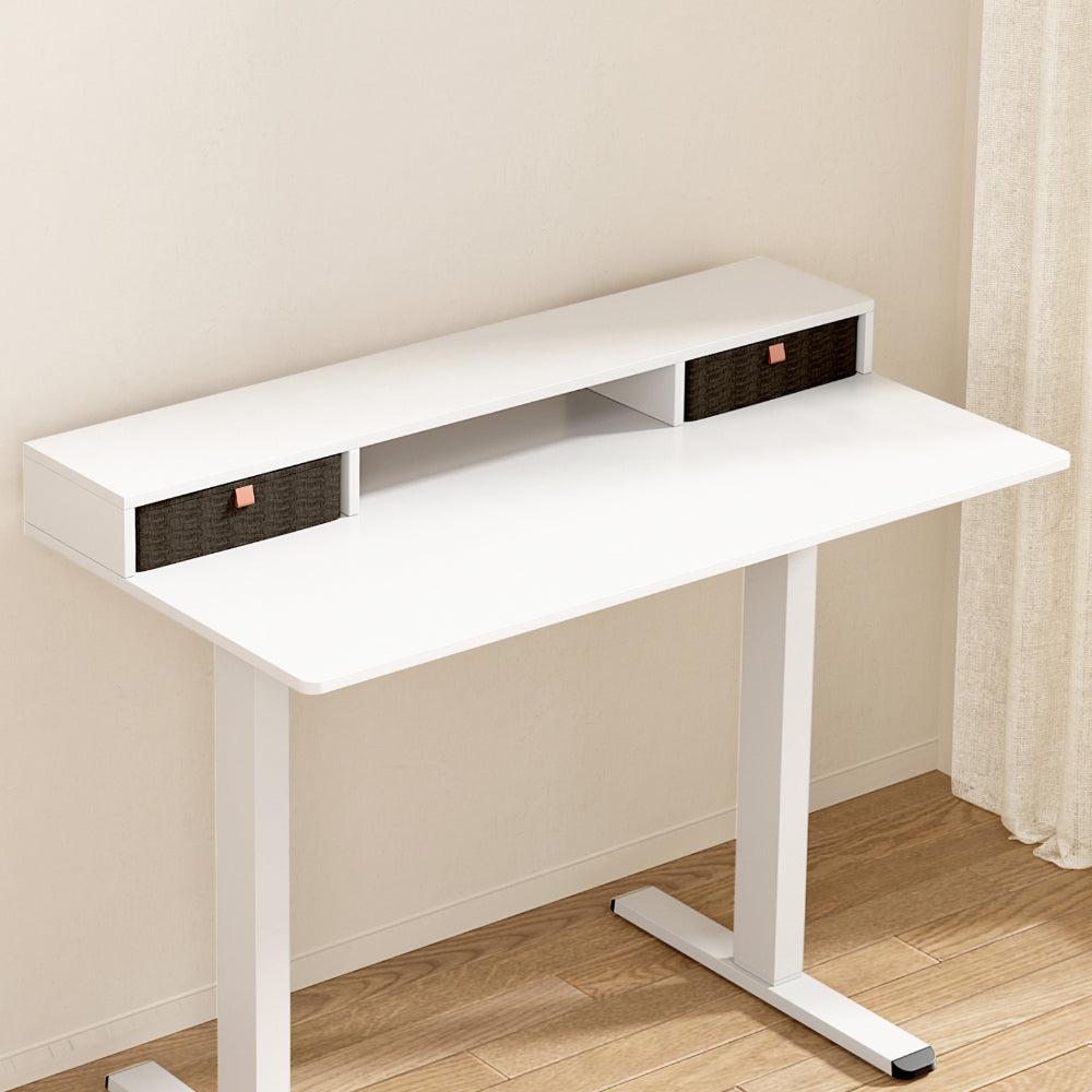 Standing Desk Desktop Storage Rack Shelf Removable Bookshelf Drawer 120cm