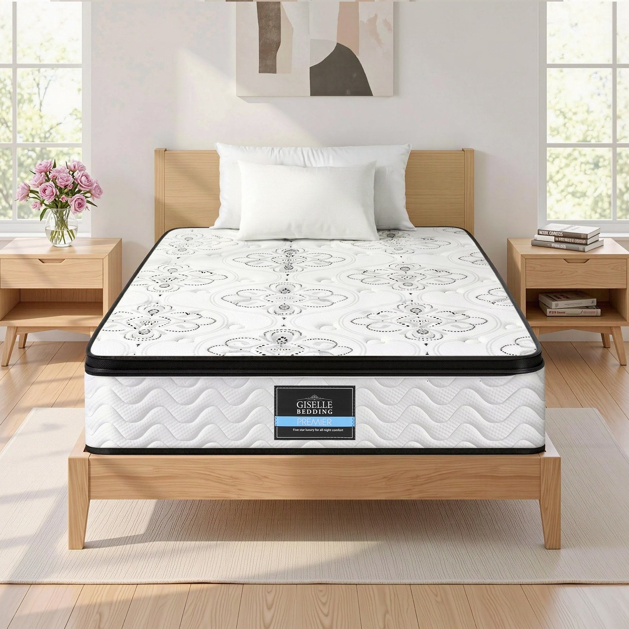 Arlo Mattress 30cm Pocket Spring Euro Top Medium Firm Foam – King Single