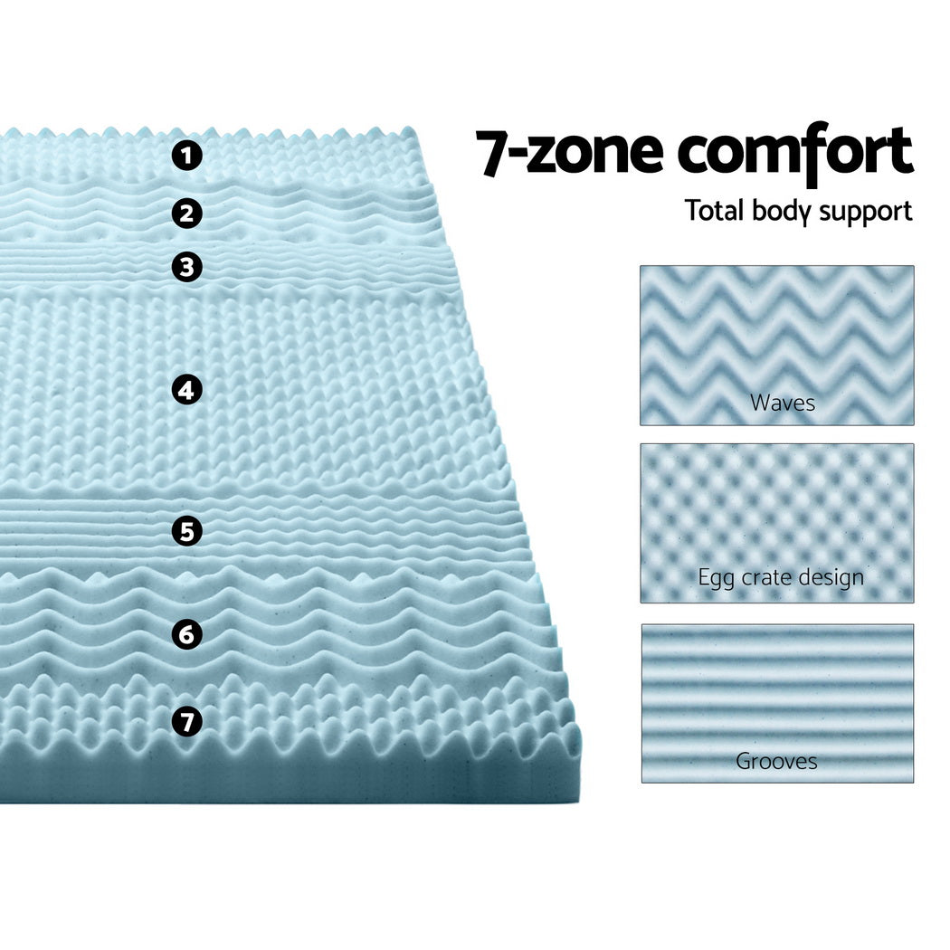 Serenity Memory Foam Mattress Topper – White – King Single