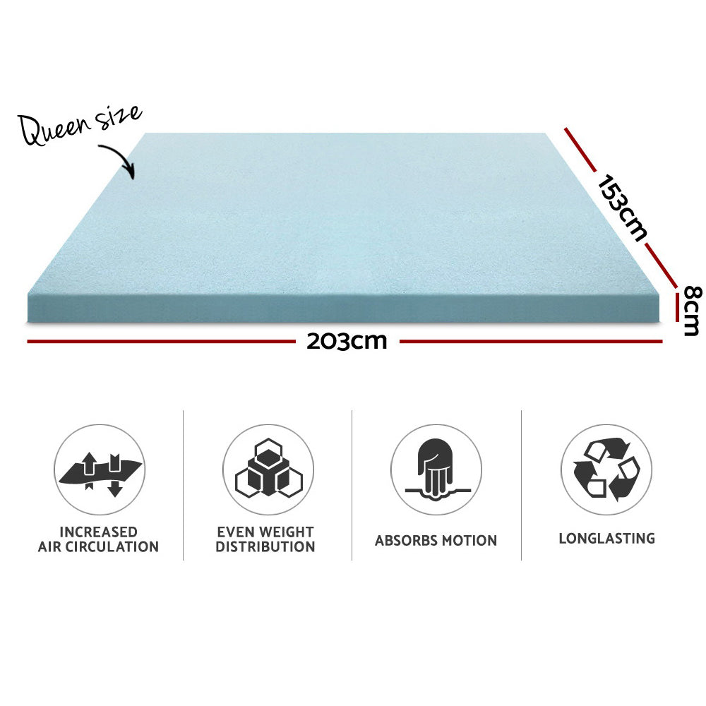 Serrano Gel Memory Foam Mattress Topper – White – Queen