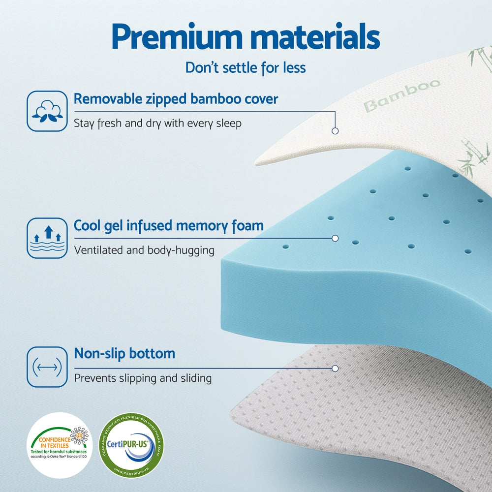 Ease Gel Foam Mattress Topper – White – King Single