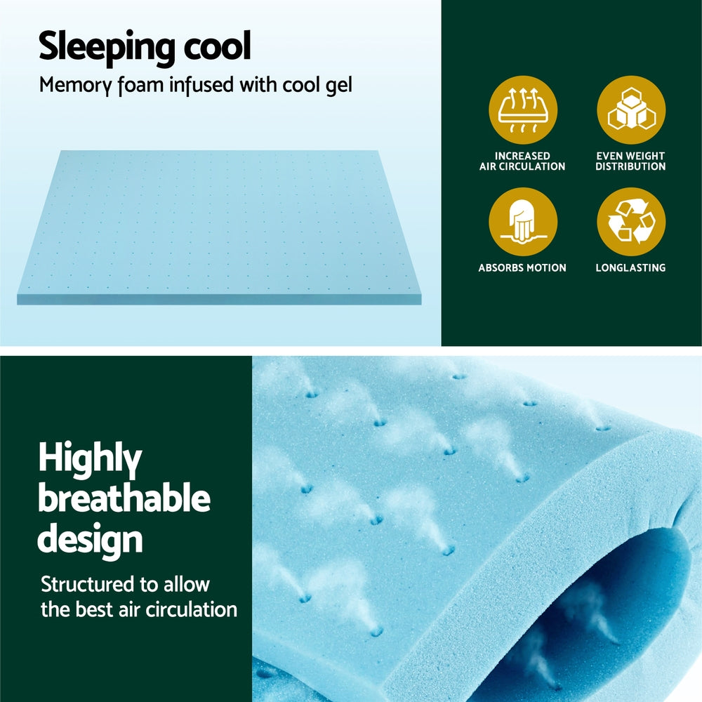 Celara Gel Foam Mattress Topper – White – 5 cm – King