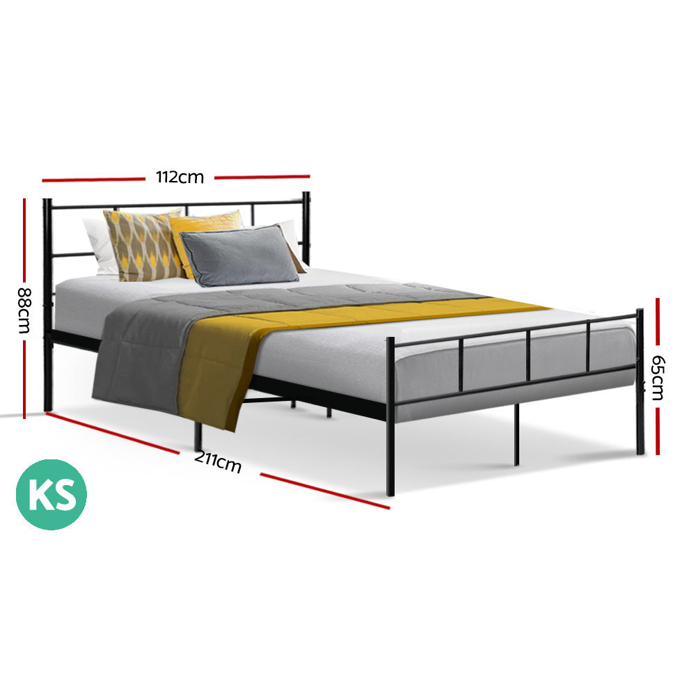 Kendall Metal Bed Frame – Black – King Single