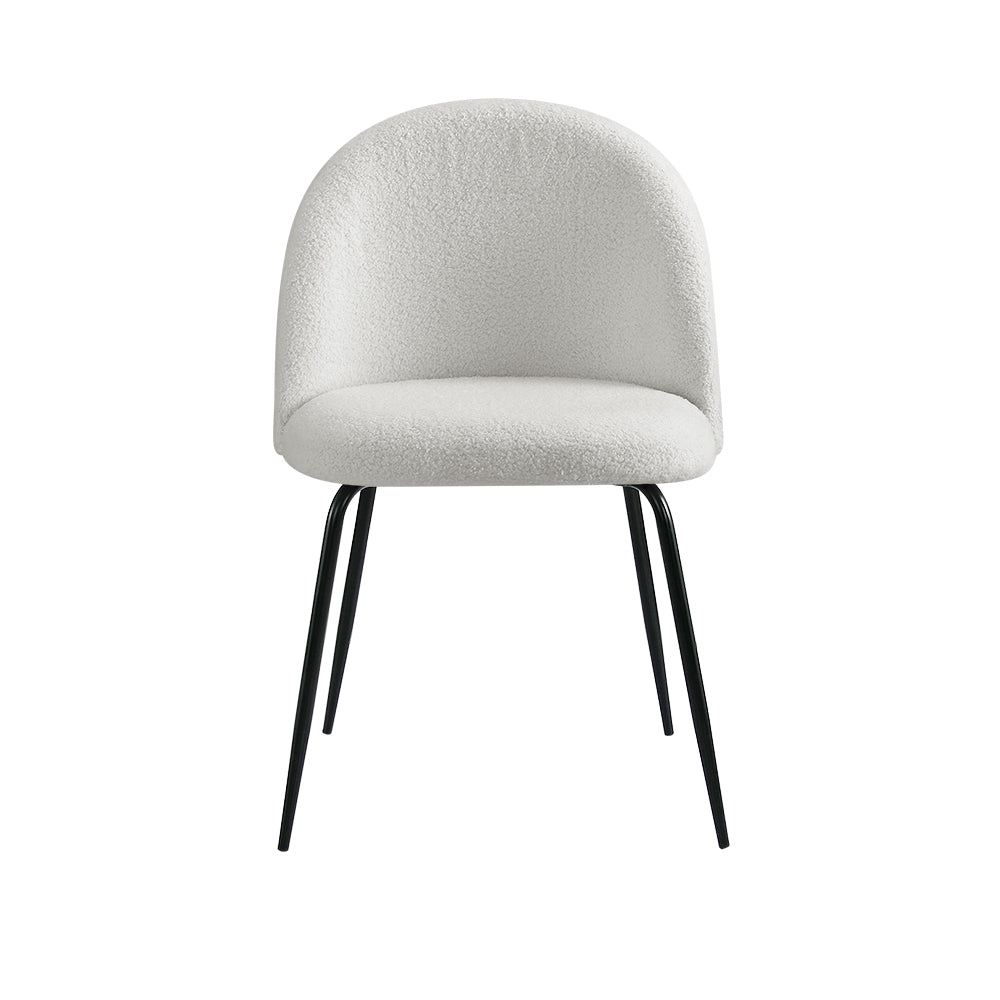 Valentino Dining Chairs – White Boucle – Set of 2