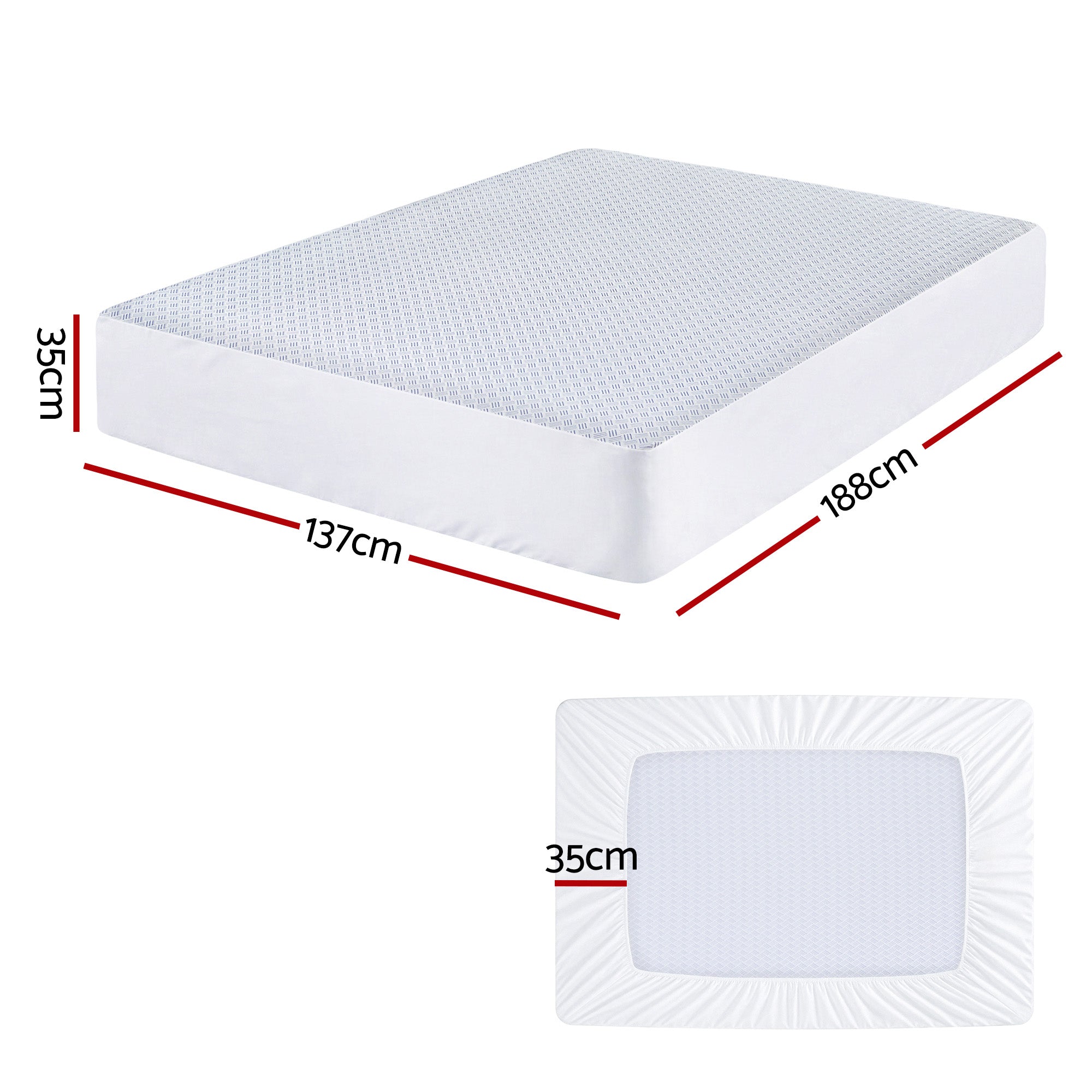 Therma Cooling Mattress Protector – White – Double
