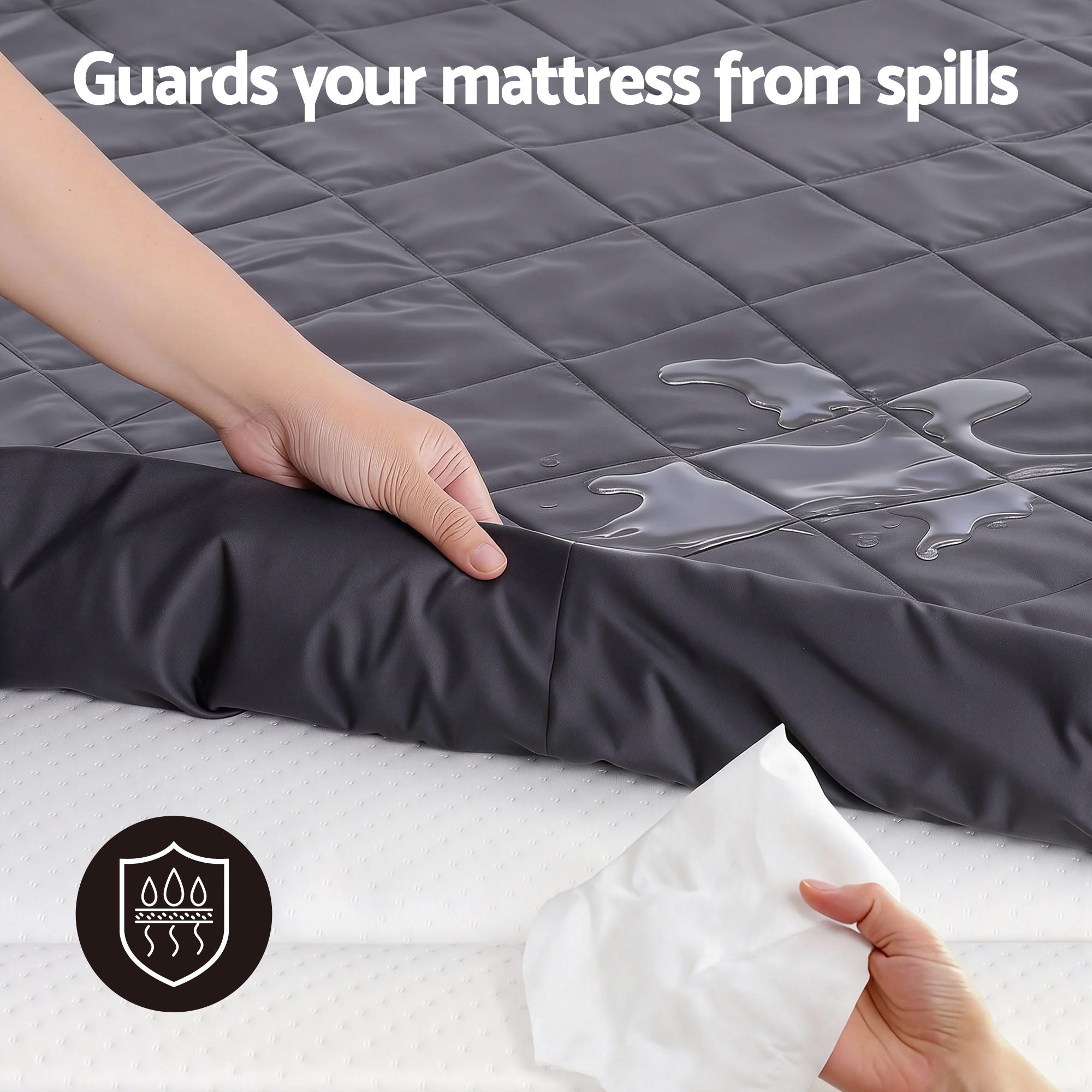Serano Microfiber Mattress Protector – Grey – Double