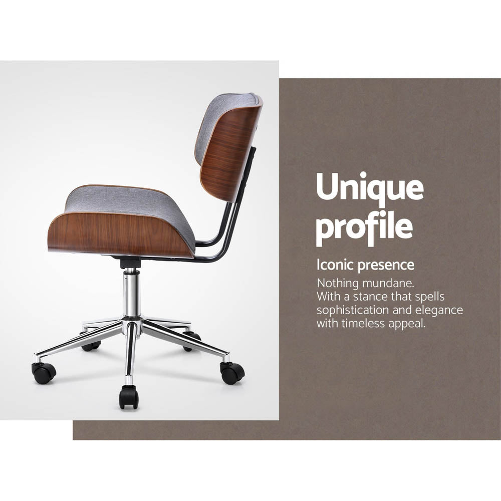 Bristol Wooden Office Chair – Grey – Adjustable Height