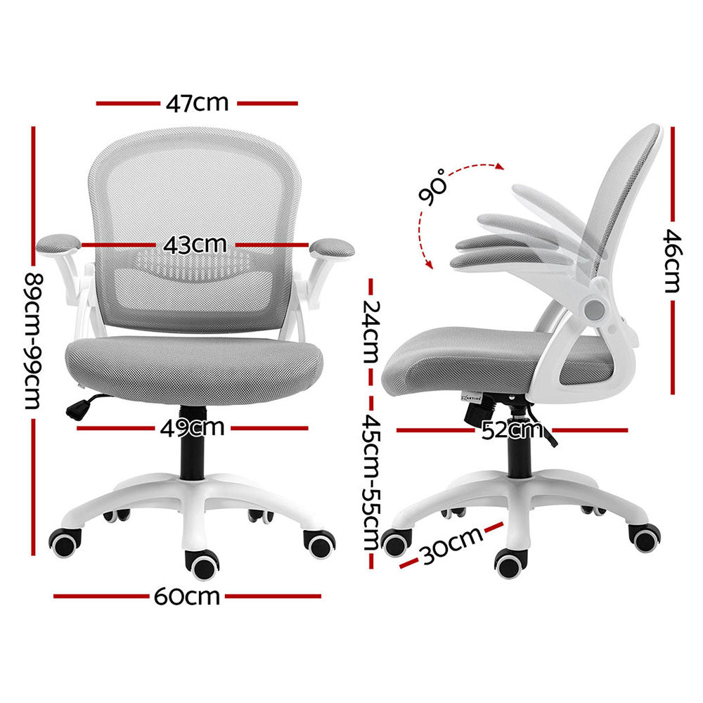 Nova Mesh Office Chairs – Grey – Set of 2
