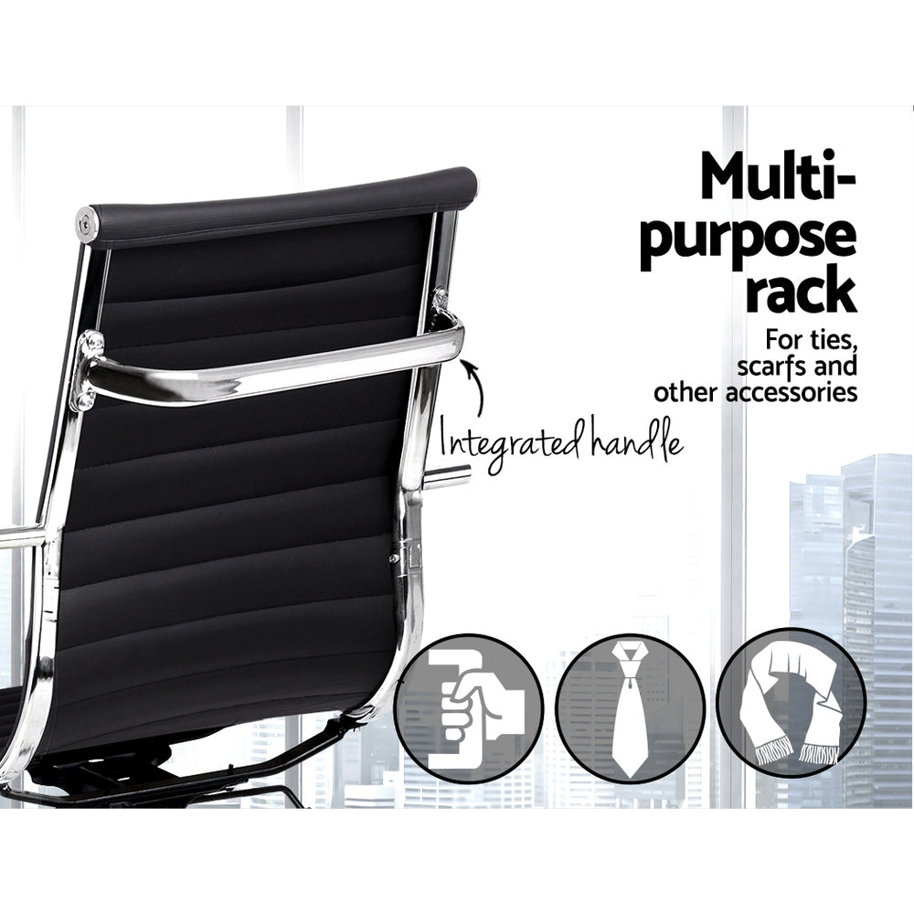 Sterling Leather Drafting Office Chair – Black