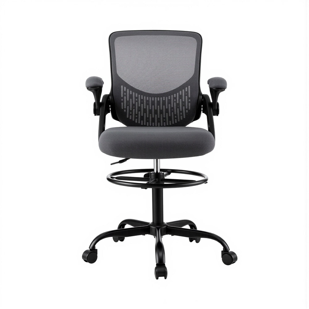 Kendron Drafting Office Chair – Grey Mesh Design