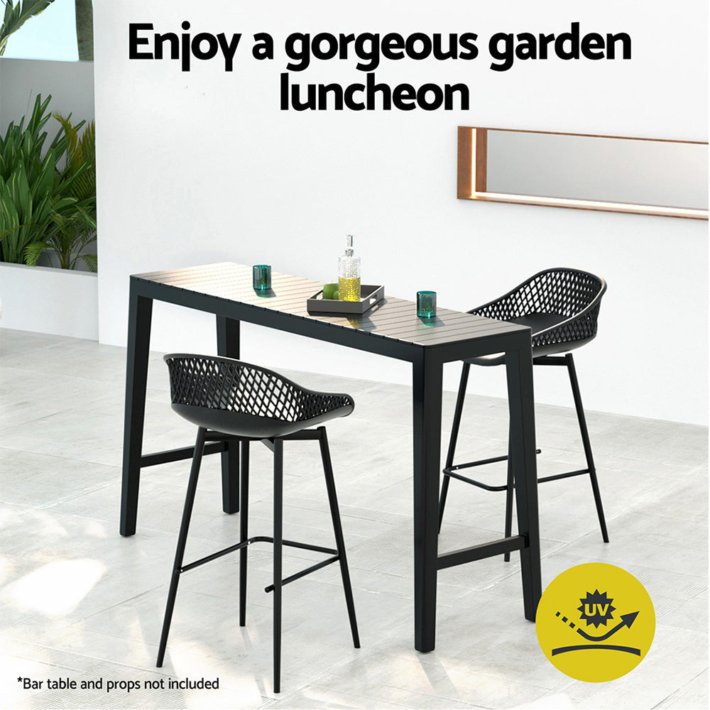 Coastal Outdoor Bar Stools – Black – Set of 2