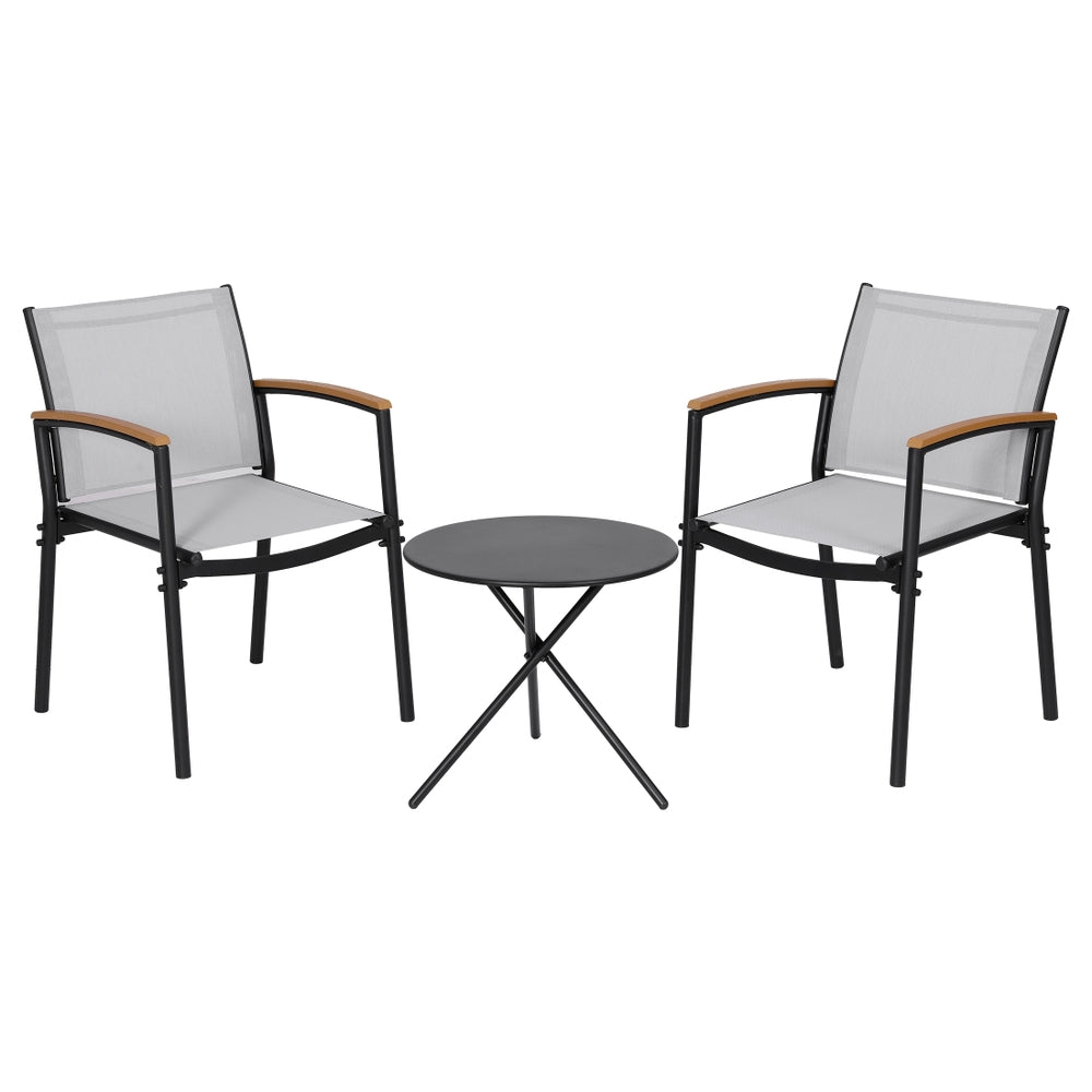 Arlo Bistro Set – Black & Grey – 3 Piece