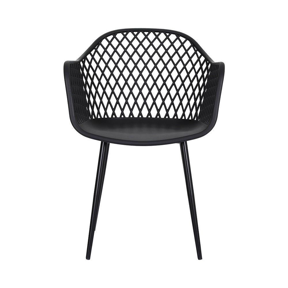 Hampton Outdoor Dining Chairs – Black – Set of 4