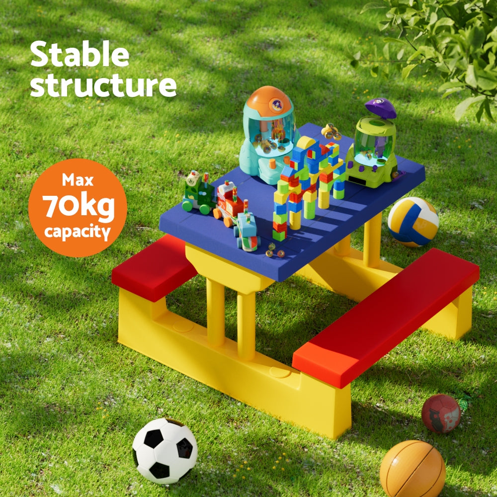 Serano Kids Picnic Table Set – Multi – Umbrella Included
