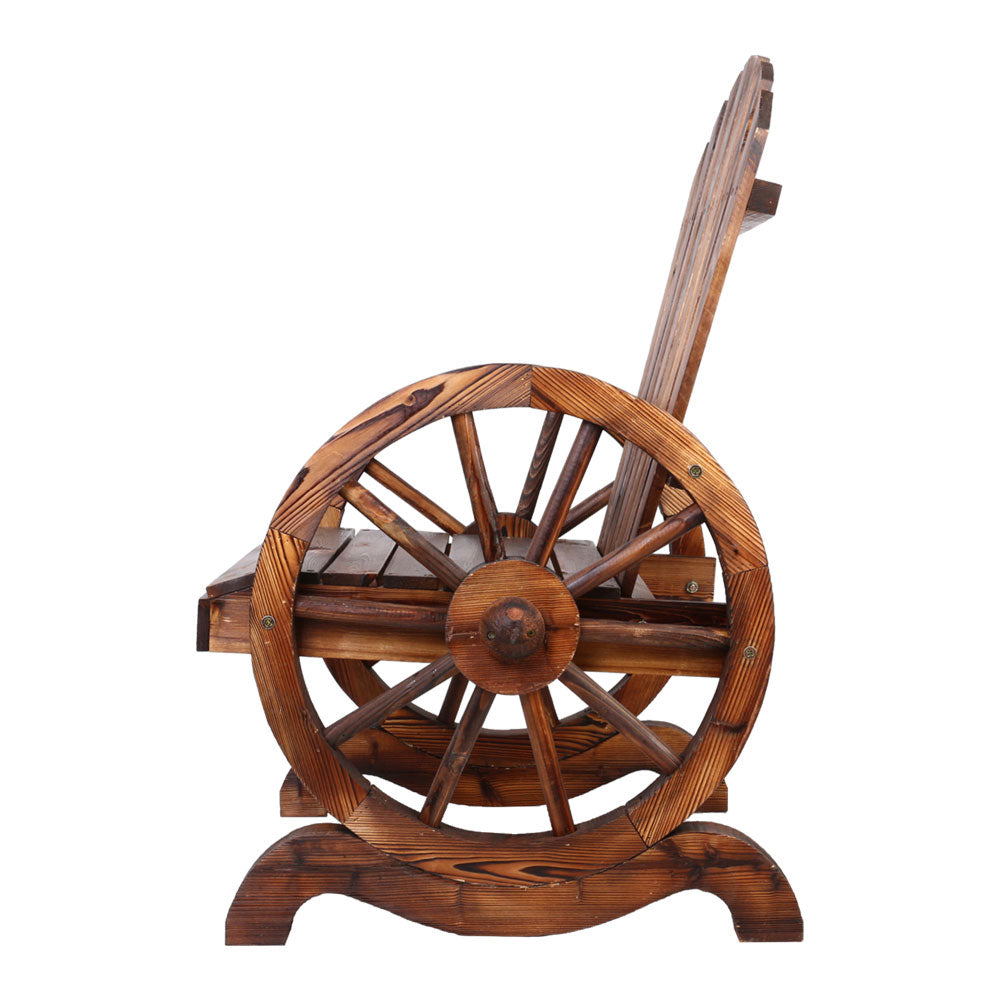 Rustica Wagon Wheel Garden Chair – Brown – Single