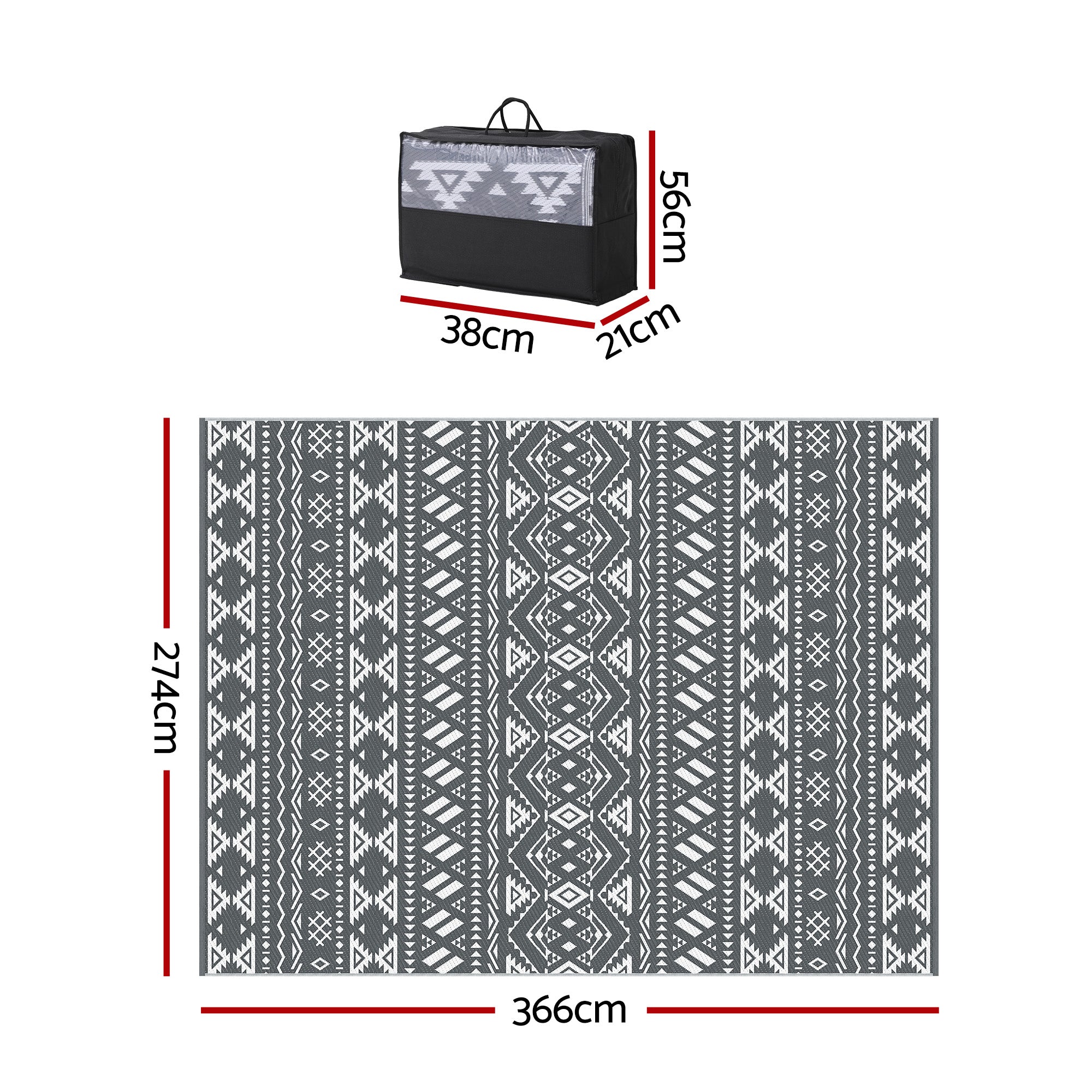 Halston Outdoor Area Rug – Grey – Large
