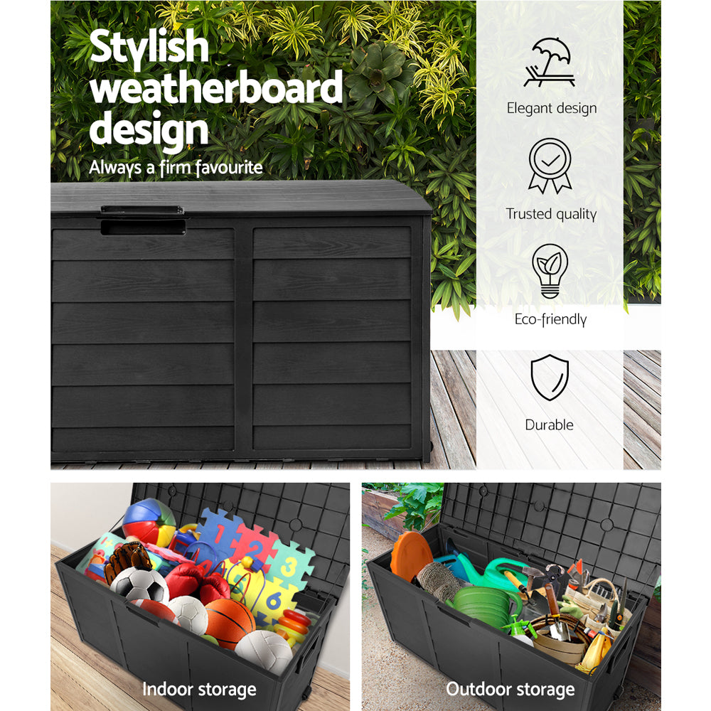 Fortress Outdoor Storage Box – Black – 290L