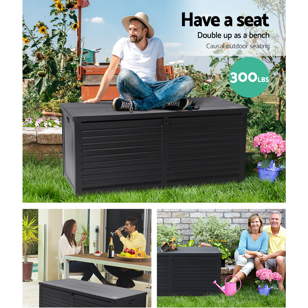Alderon Outdoor Storage Box – Black – 490L