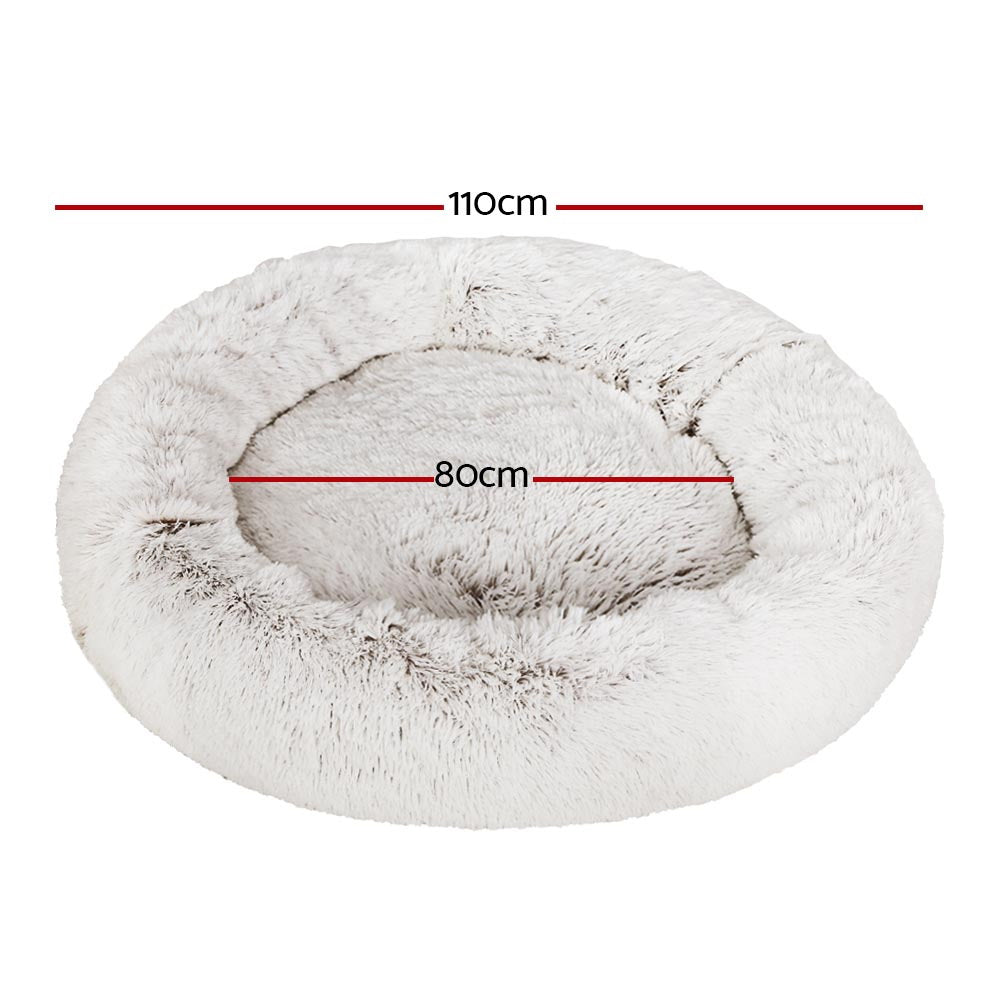 Serano Calming Pet Bed – White – Extra Large 110cm