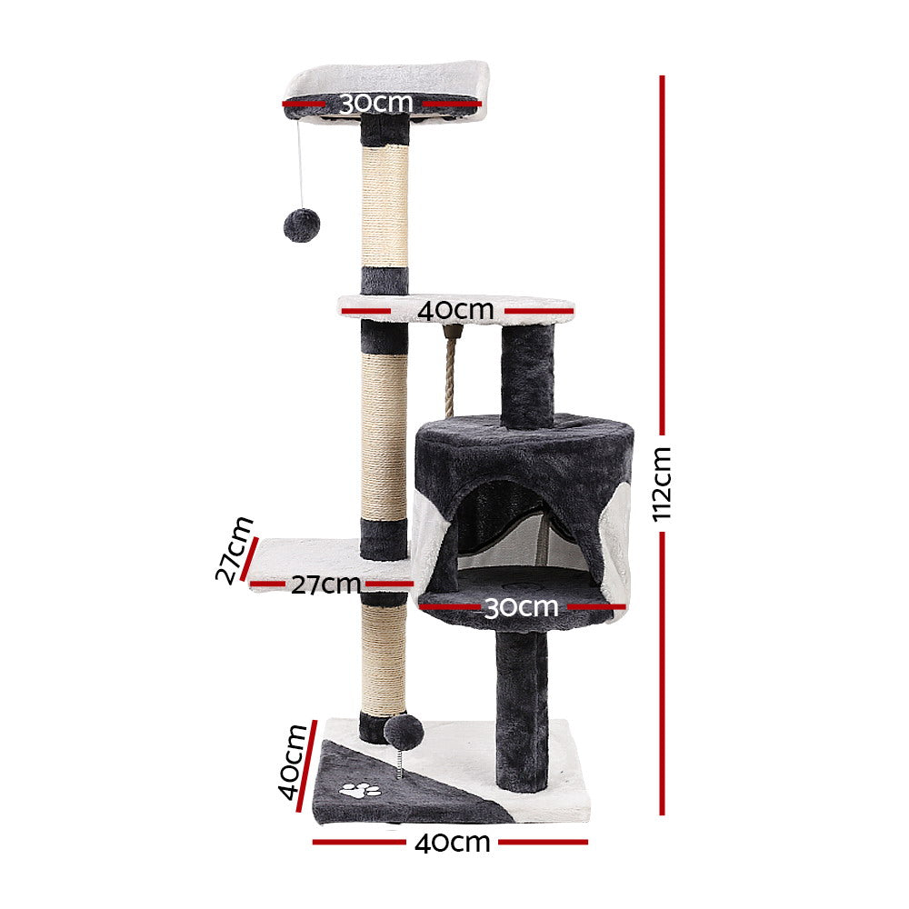 Pinnacle Multi-Level Cat Tree – Grey – 112 cm