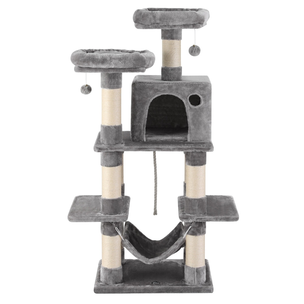 Zenith Multi-Level Cat Tree – Light Grey – 145 cm