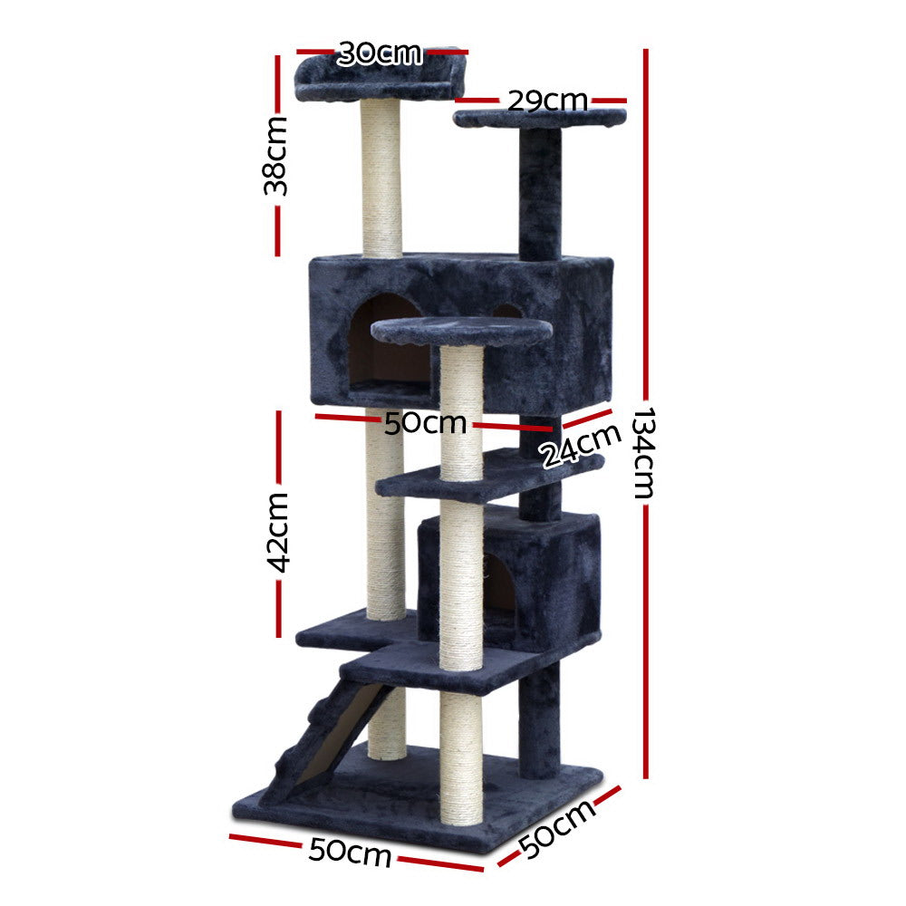 Buddy Cat Tree Condo – Grey – 134 cm