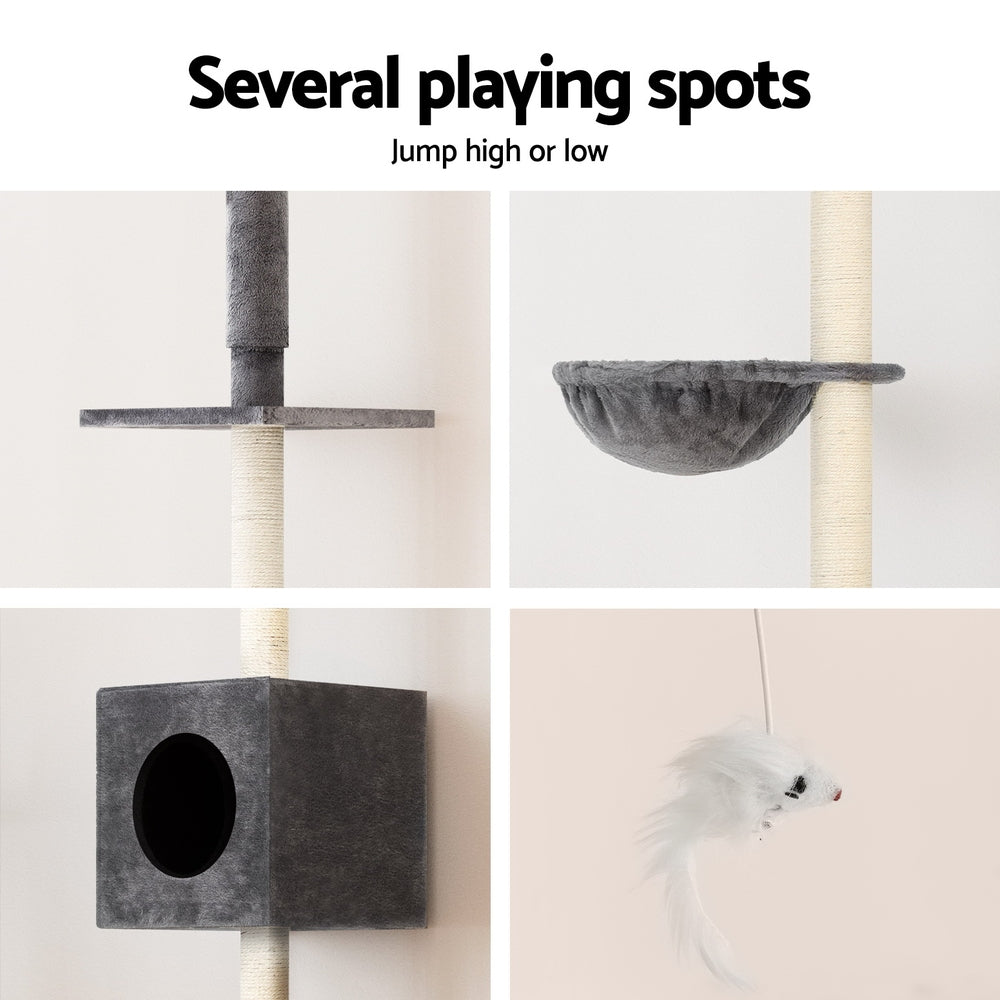 Summit Floor-to-Ceiling Cat Tree – Dark Grey – 260 cm