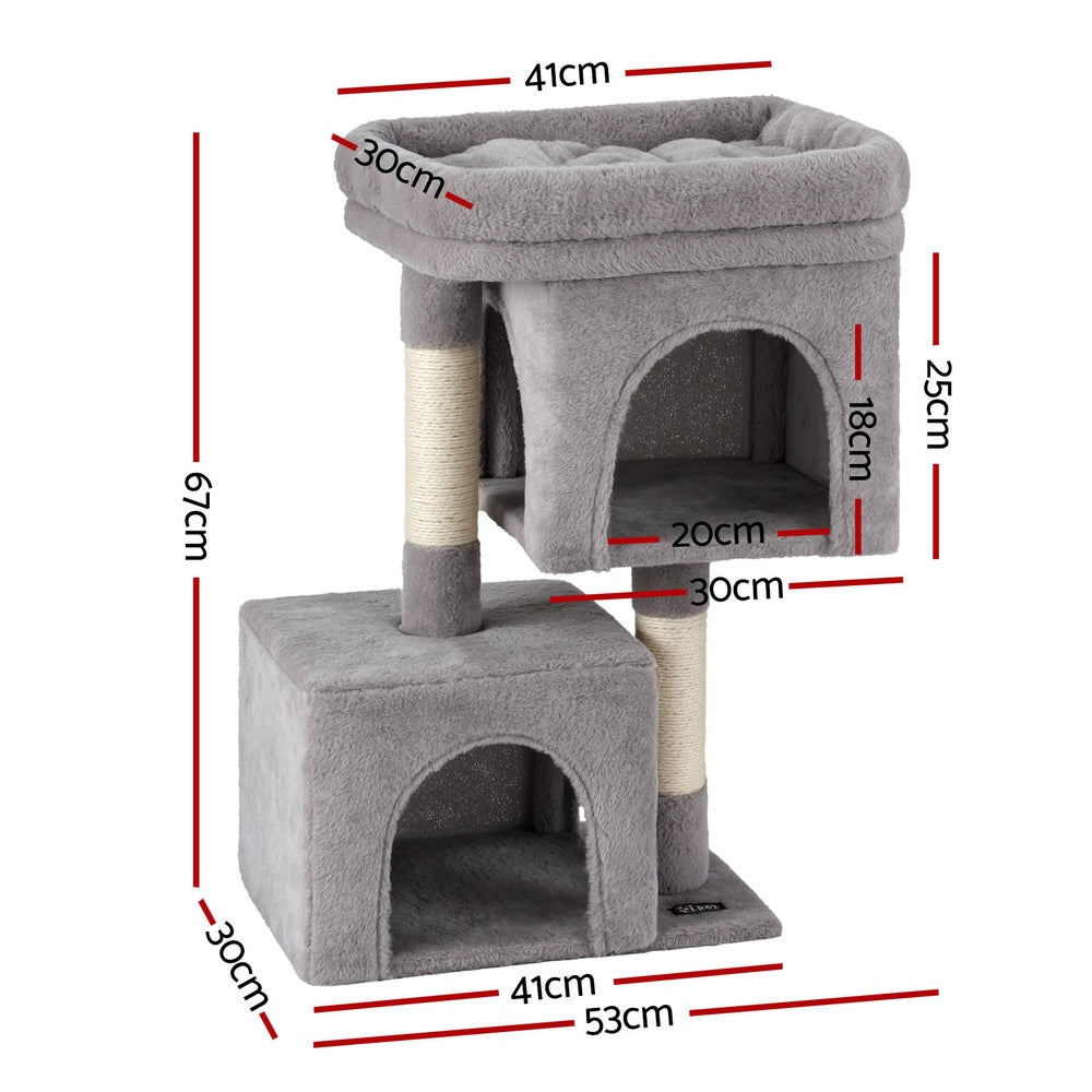 Mira Cat Tree Tower – Light Grey – 67 cm