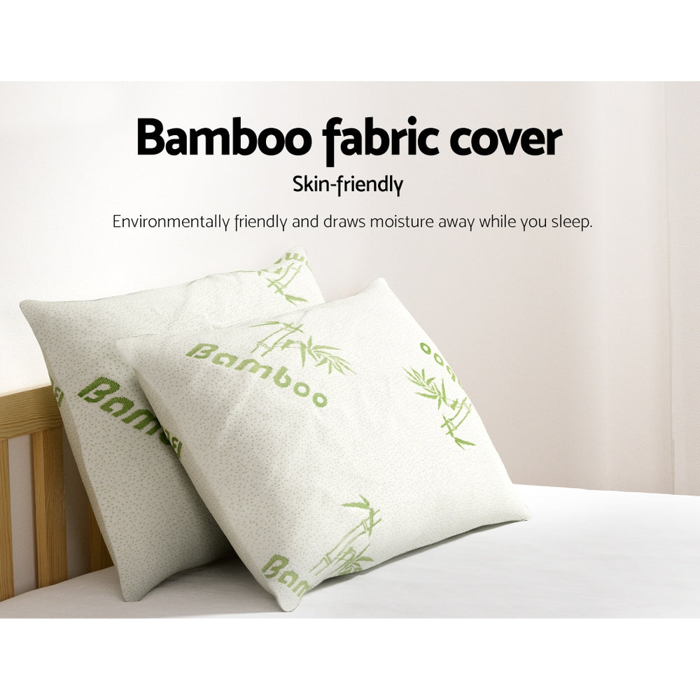 Serena Bamboo Pillows – White – Set of 4