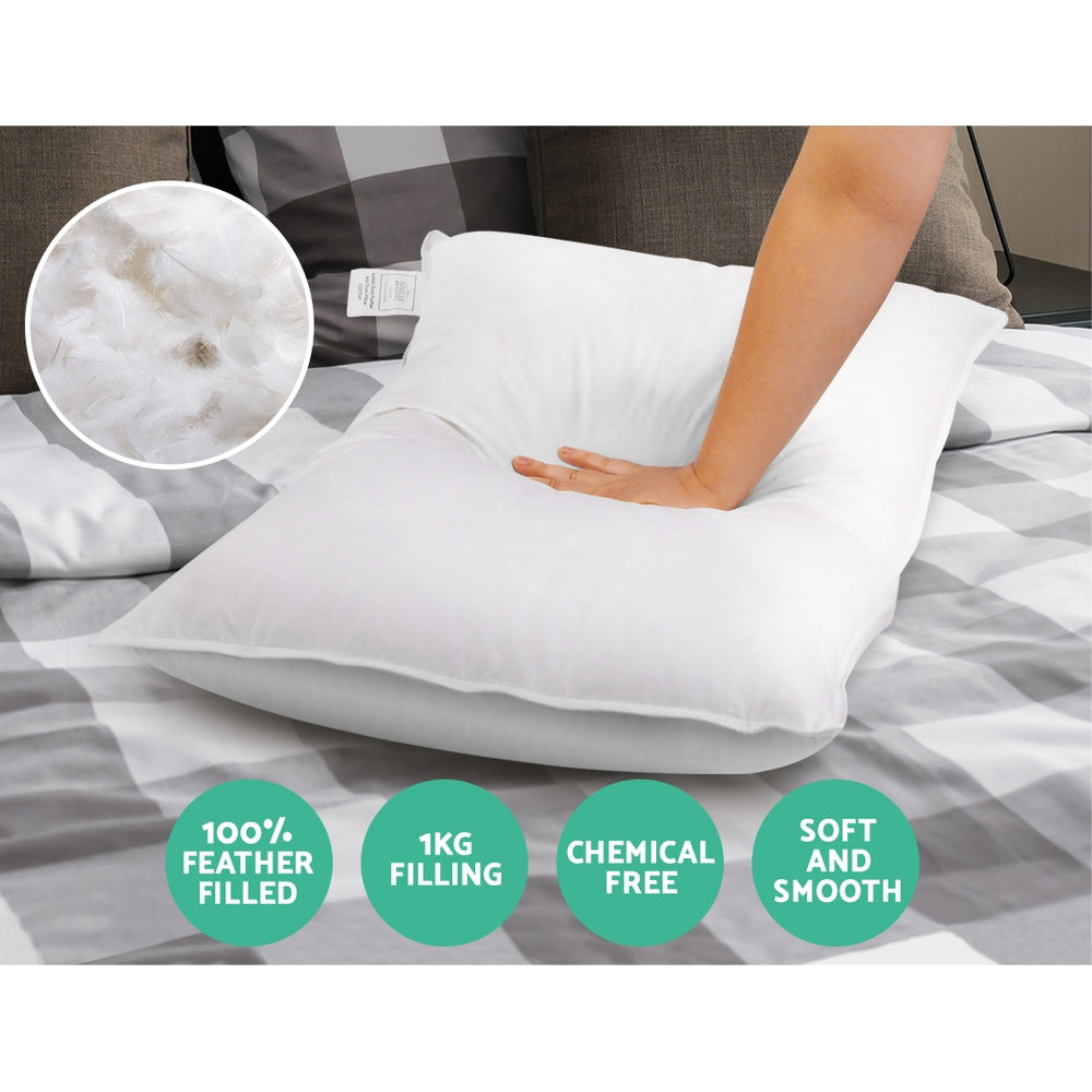 Cascade Duck Feather Pillows – White – Set of 2