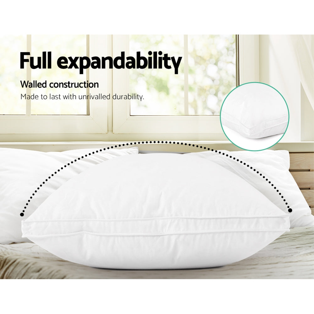 Celestial Goose Feather Down Pillows – White – Twin Pack