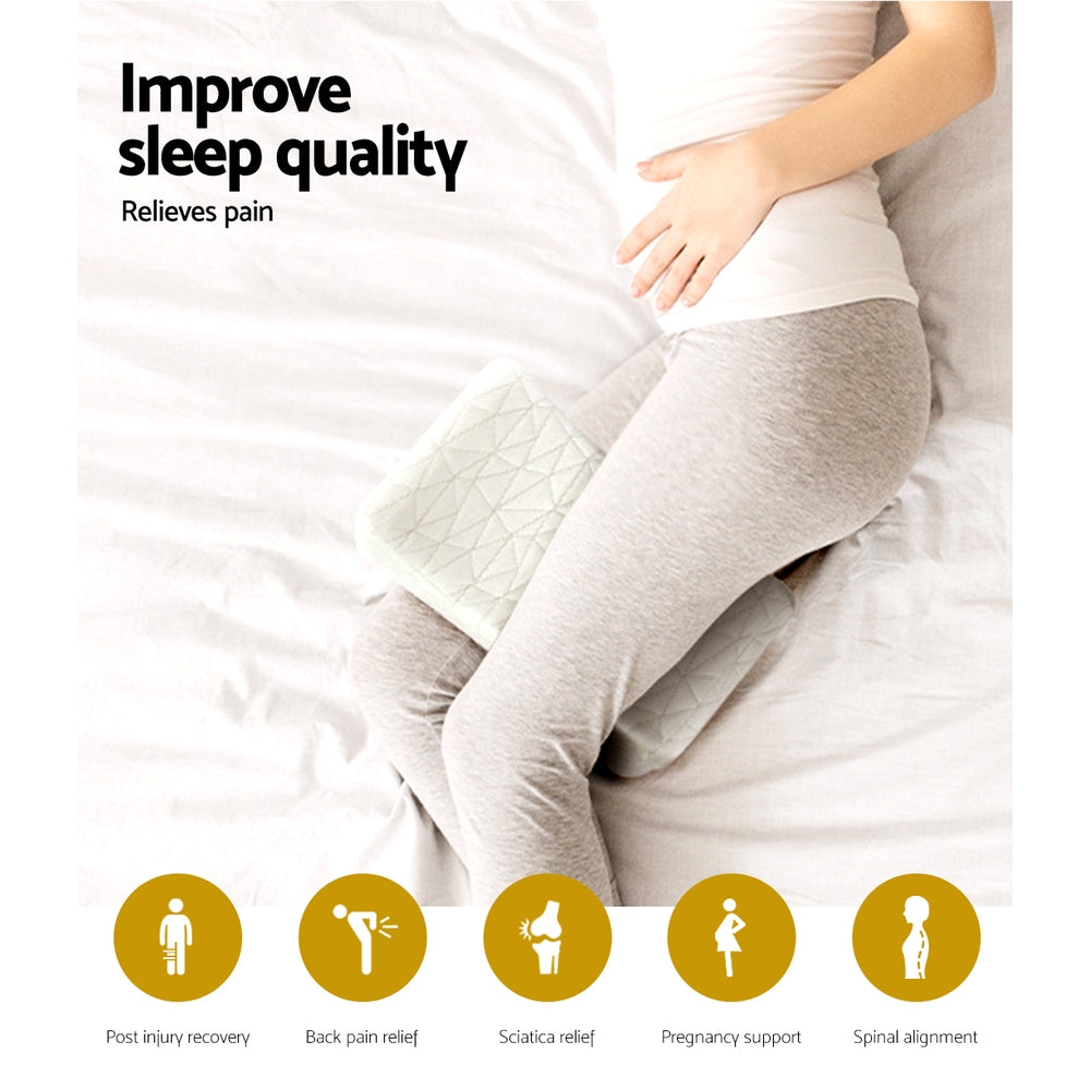 Ortho Memory Foam Knee Pillow – White – Standard