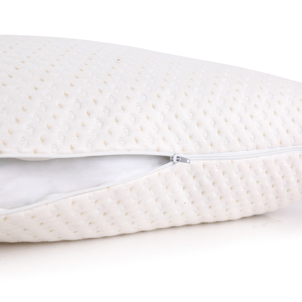 Serano Memory Foam Pillow with Bamboo Cover – White – Set of 2