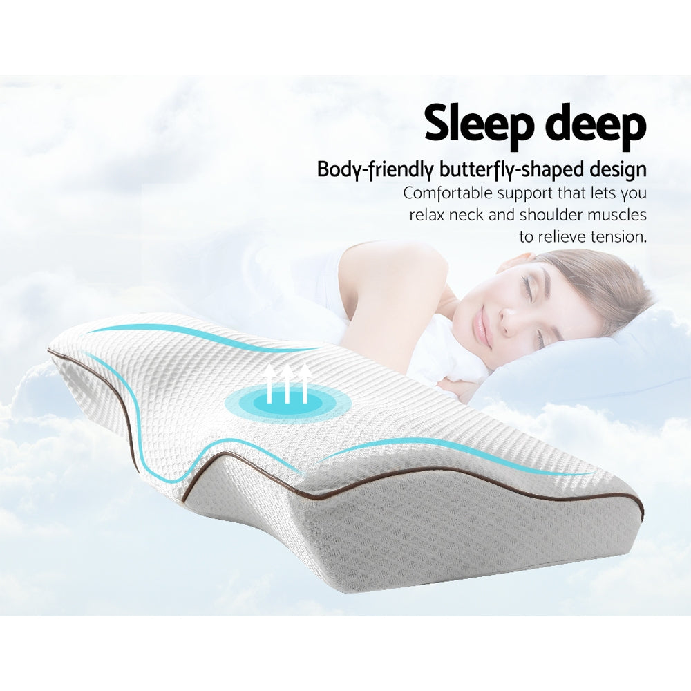 Nara Memory Foam Contour Pillow – Grey / Charcoal – Standard