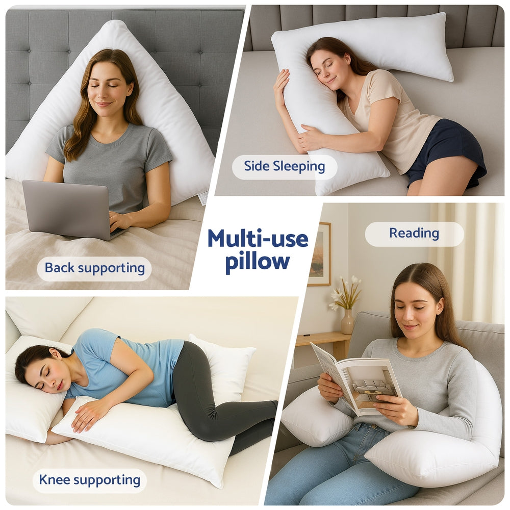 Nurtura V-Shape Body Pillow – White – Standard