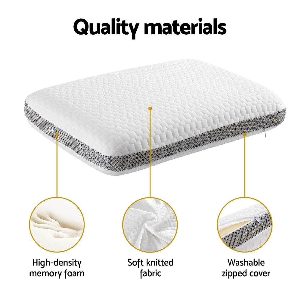 Maddox Memory Foam Pillow – White – Standard