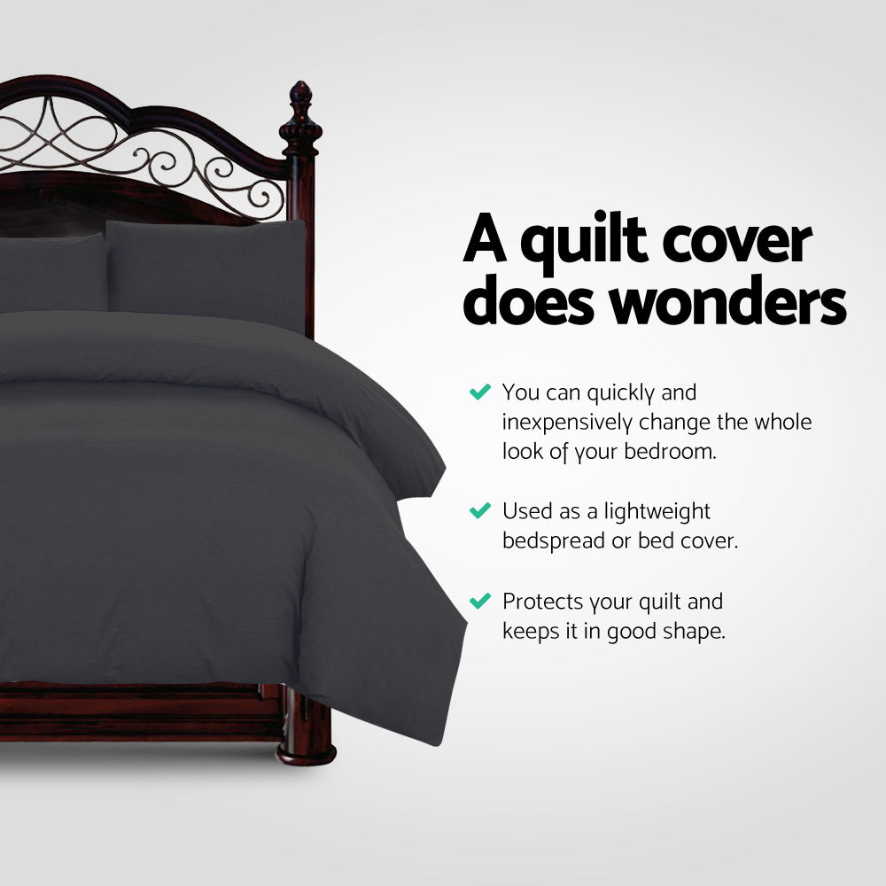 Meridian Quilt Cover Set Classic – Black – King