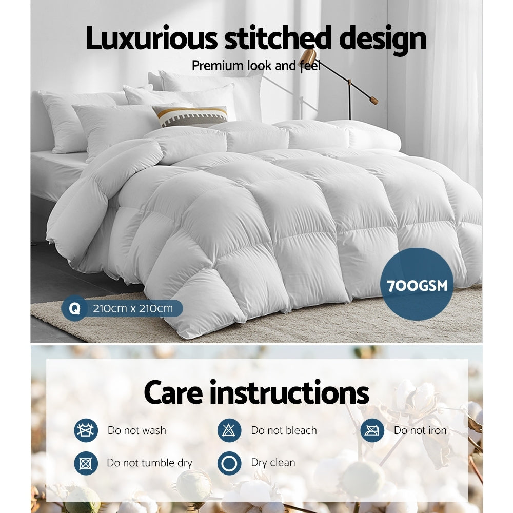 Haven Duck Down Quilt – White – Queen