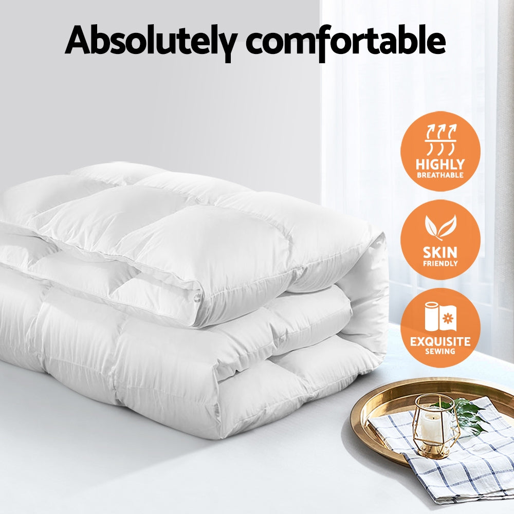 Rowan Goose Down Feather Quilt – White – Super King
