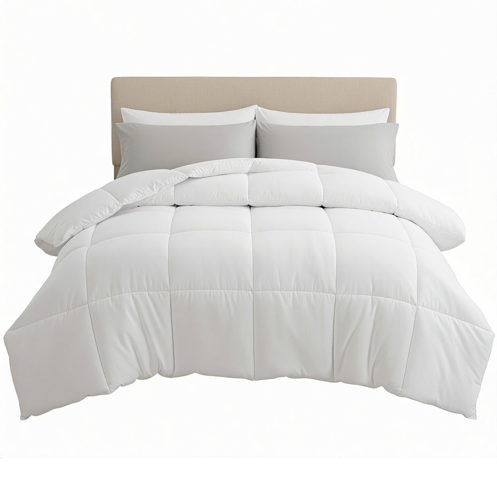 Linden Microfiber Quilt – White – Double