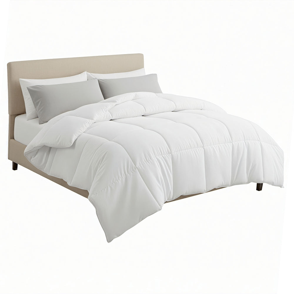 Linden Microfiber All Season Quilt – White – King