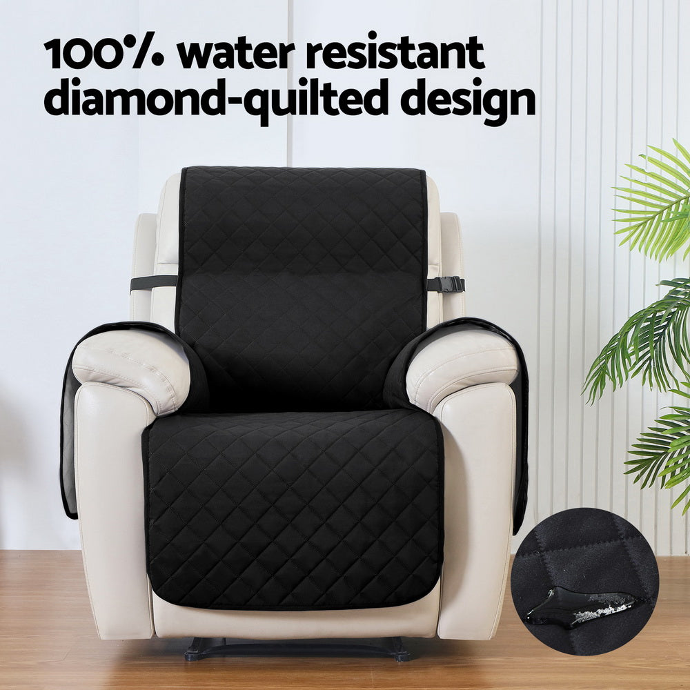 Shield Water Resistant Recliner Cover – Black – Single