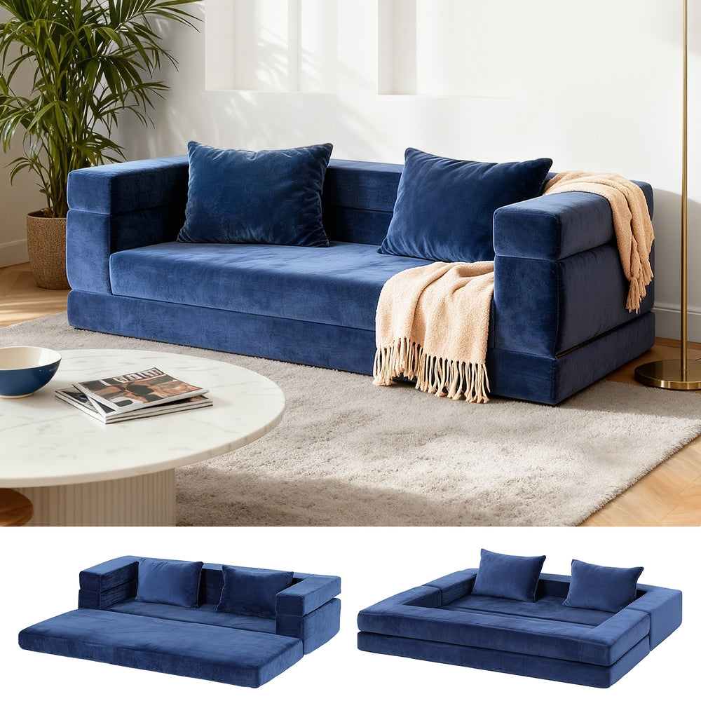 Convertible Folding Sofa Bed Pull Out Mattress Foldable Lounge Couch Chair