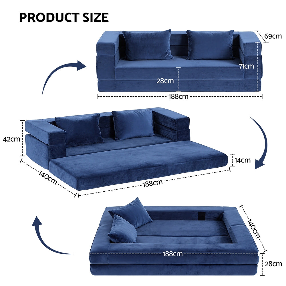 Novato Convertible Sofa Bed – Black – Single