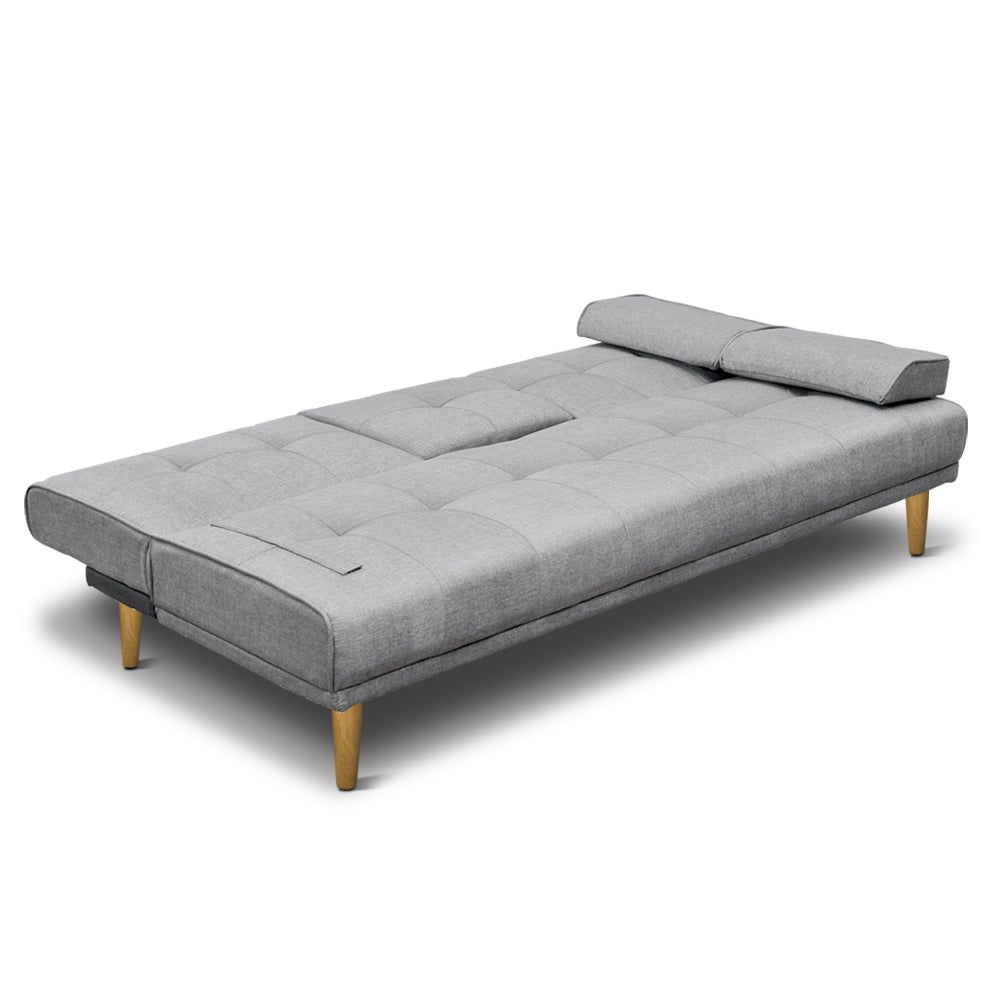Marston Linen Sofa Bed – Grey – 3 Seater