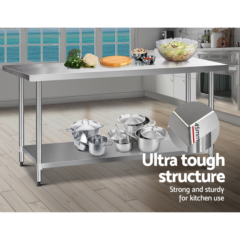 Keston Stainless Steel Kitchen Bench – 1829x760mm